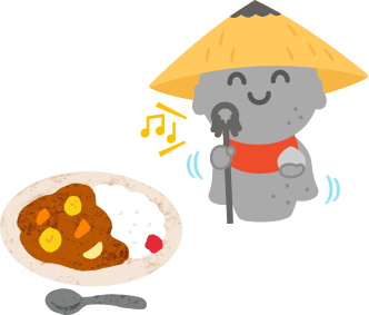 地蔵とカレーのイラスト