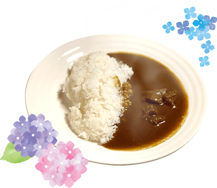 寺院で食べれるあじさいカレー